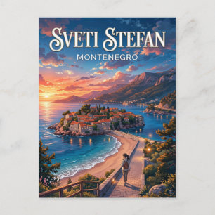 Sveti Stefan Insel Montenegro Postkarte