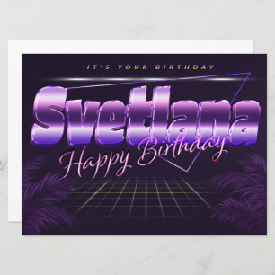 Svetlana Name Vorname lila retro Karte Geburtstag