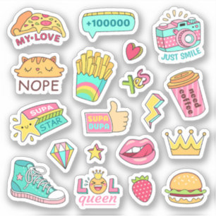 SVG Designs Bundle Random Doodle Stickers Sheet Aufkleber