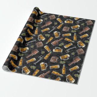 SW Bier Black Wrapping Paper Geschenkpapier