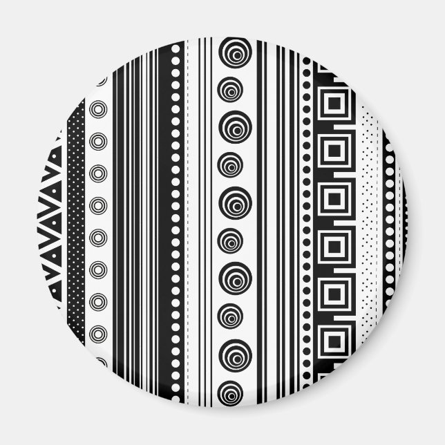 SW dekorative Aztekentextur Magnet (Vorne)