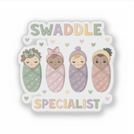 Swaddle Specialist Cute Baby Illustration Aufkleber