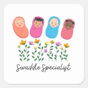 Swaddle Specialist NICU Nurse NeoNatal Quadratischer Aufkleber