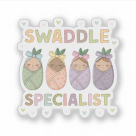 Swaddle Specialist Pastel Baby Illustration Aufkleber