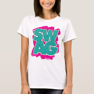 SWAG - aquamarin u. rosa T-Shirt