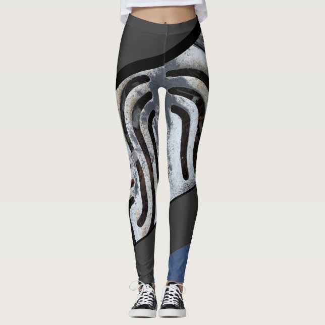 Swag auf Feuer schwärzen heraus städtische Leggings (Vorderseite)