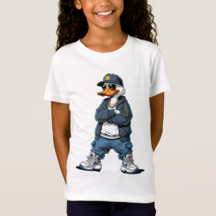 Swag-Cartoon-Ente mit Goldketten und Hoodie T-Shirt
