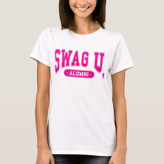 SWAG Hochschulschüler-T-Shirt mit rosa Logo T-Shirt (Vorderseite)