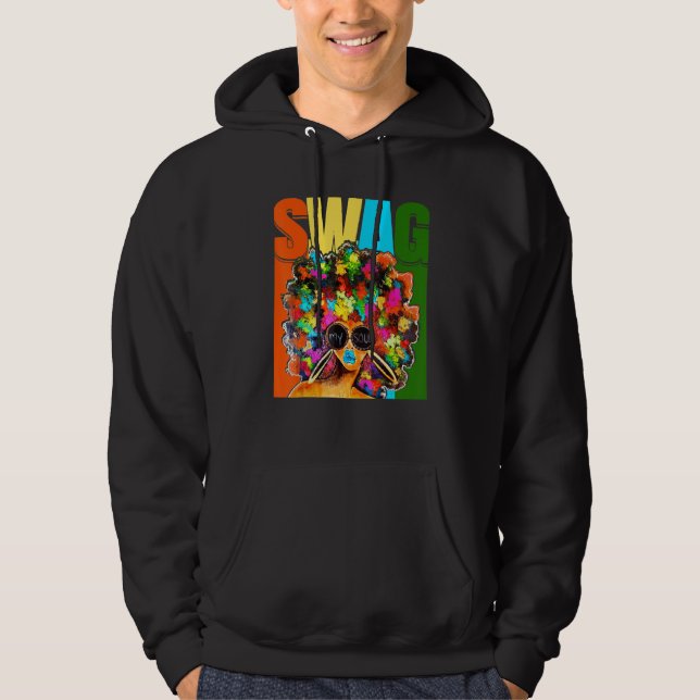 Swag My Soul Black Girl Melanin African American Hoodie (Vorderseite)