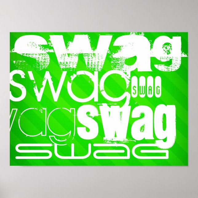 Swag; Neon Green Stripes Poster (Vorne)