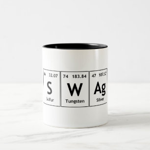 SWAg-Periodensystem-Element-Wort-Chemie-Symbol Zweifarbige Tasse