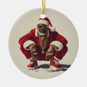 Swag Santa A Modern Nehmen Sie das Holiday Icon Keramik Ornament