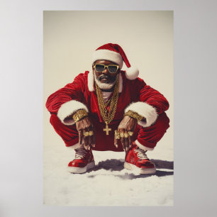 Swag Santa A Modern Nehmen Sie das Holiday Icon Poster