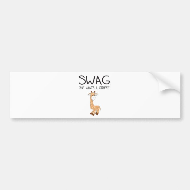 SWAG will sie eine Giraffe Autoaufkleber (Vorne)