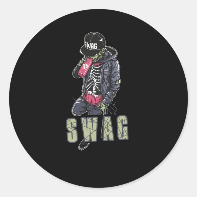 Swag Zombie Runder Aufkleber (Vorderseite)