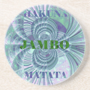 Swaga Jambo Hakuna Matata Kenya Giraffe Safari Wo Sandstein Untersetzer