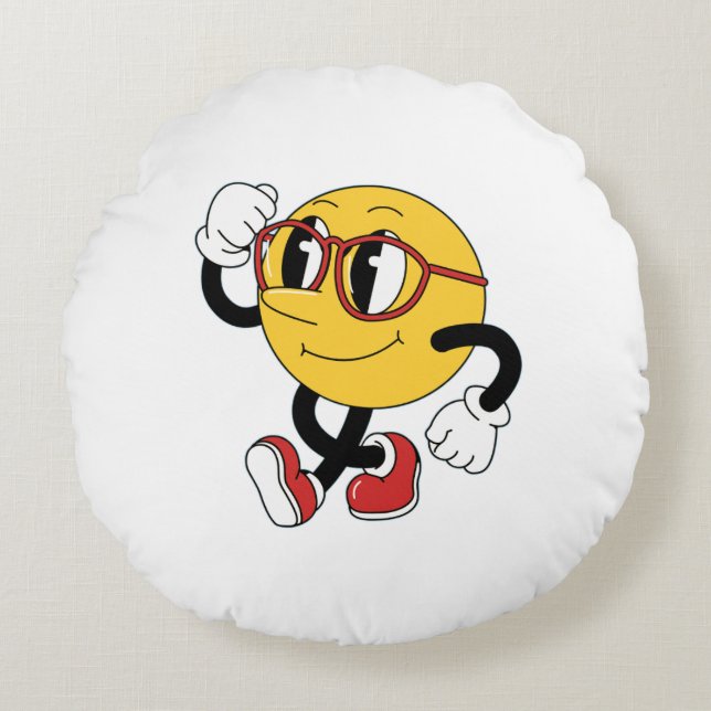 Swagmoji Strut - Cartoon Throw Kissen (Vorderseite)