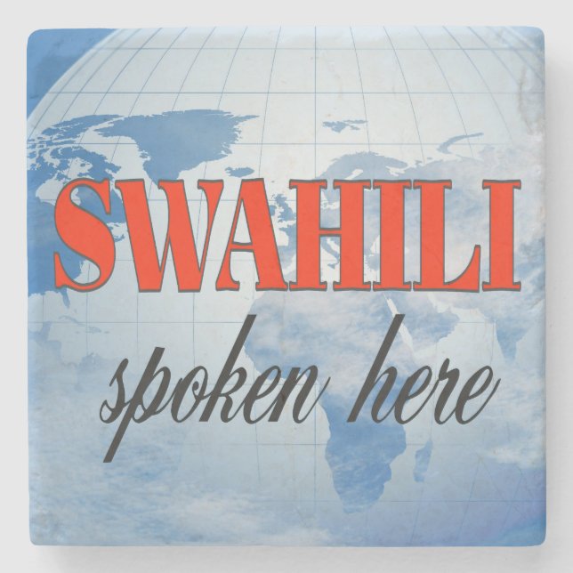 Swahili spricht hier trübe Erde Steinuntersetzer (Vorderseite)