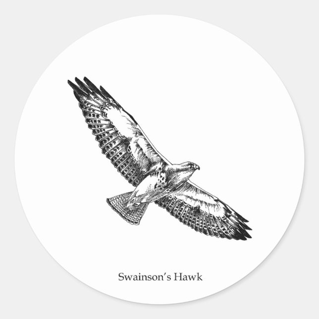 Swainson's Hawk Logo (mit dem Titel) Runder Aufkleber (Vorderseite)