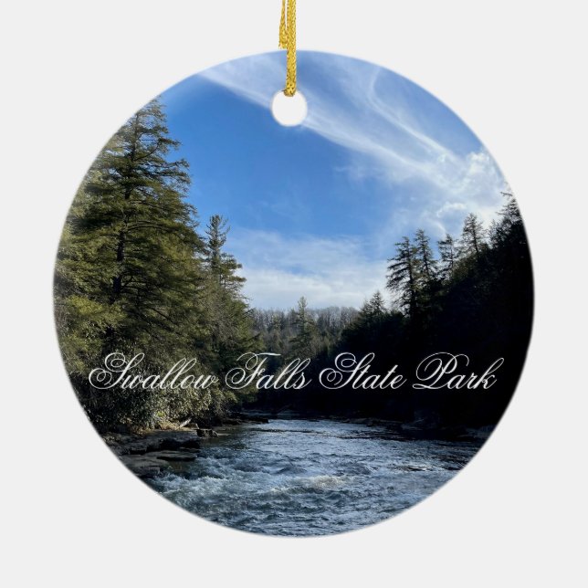 Swallow Falls Staat Park 2023 Keramik Ornament (Hinten)