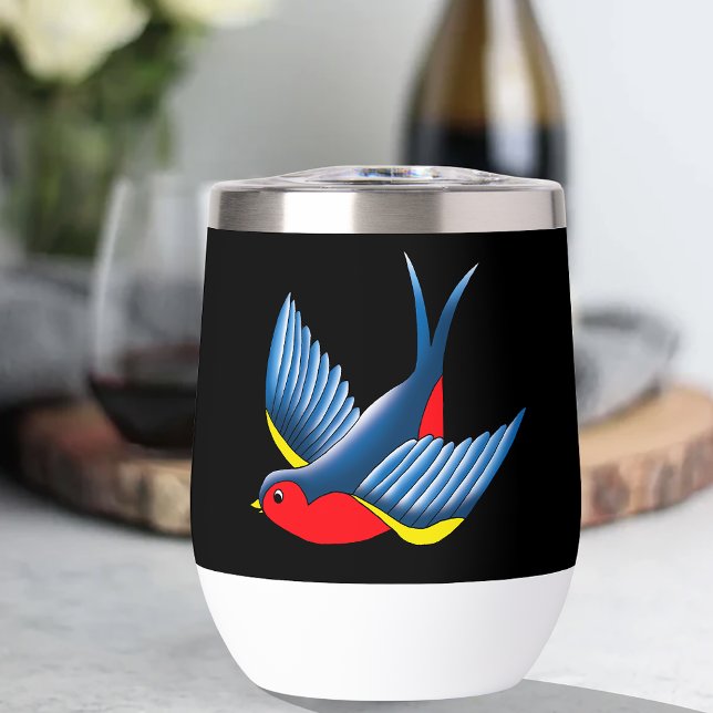 Swallow Red Blue Tattoo (Von Creator hochgeladen)