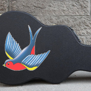 Swallow Red Blue Tattoo Aufkleber