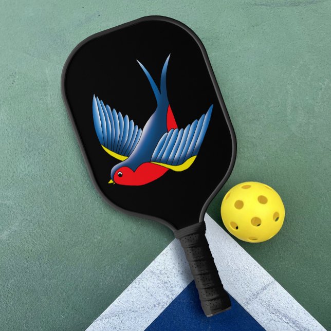 Swallow Red Blue Tattoo Pickleball Schläger (Von Creator hochgeladen)