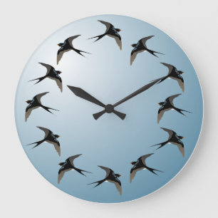 Swallows in Flight Wall Clock Große Wanduhr