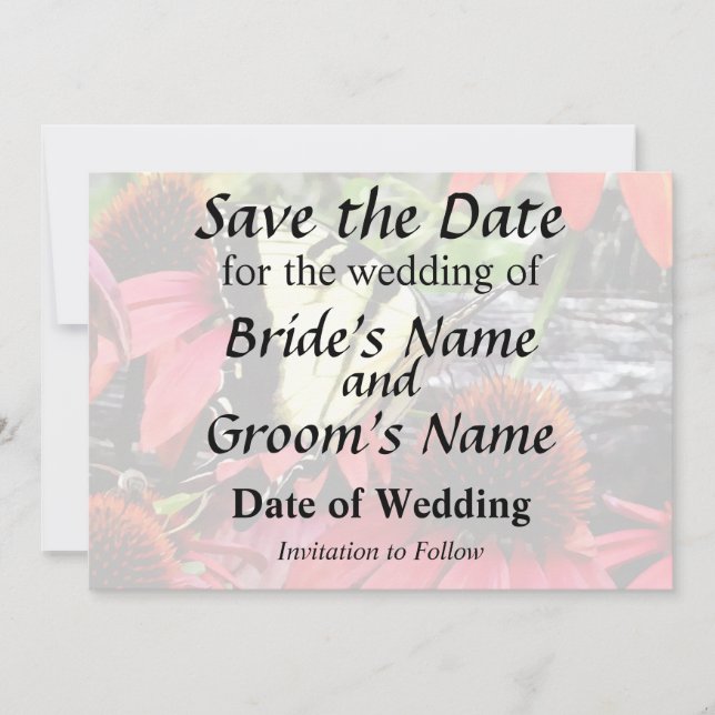 Swallowtail on Red Coneflower Save The Date (Vorderseite)