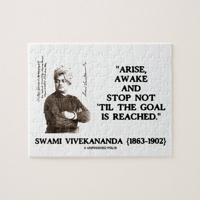 Swami Vivekananda Arise Awake Stopp Not 'Til Goal Puzzle (Horizontal)