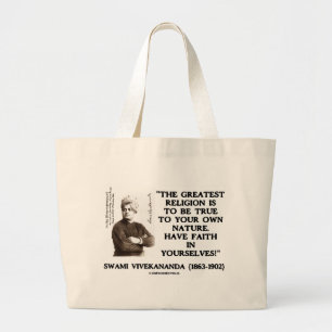 Swami Vivekananda bestste Religion ist wahrer Jumbo Stoffbeutel