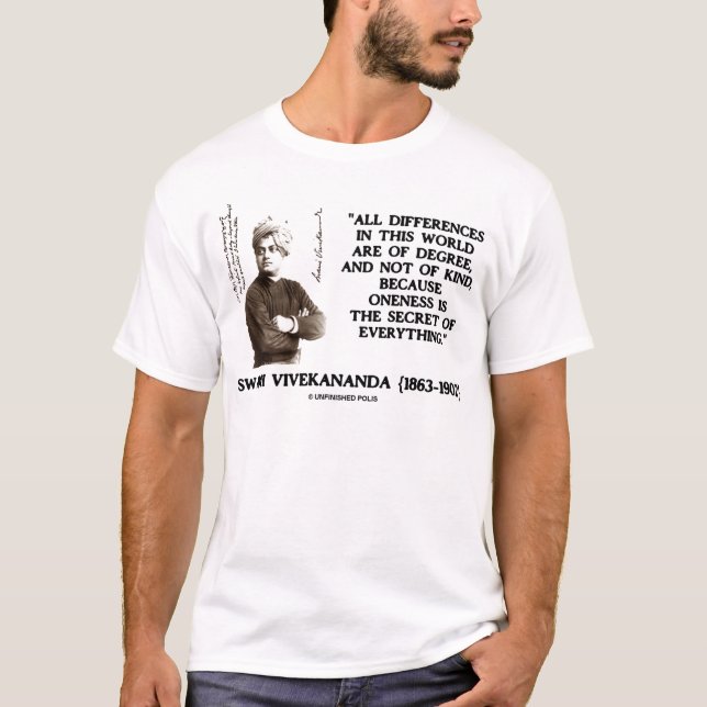 Swami Vivekananda Einssein-Geheimnis von alles T-Shirt (Vorderseite)