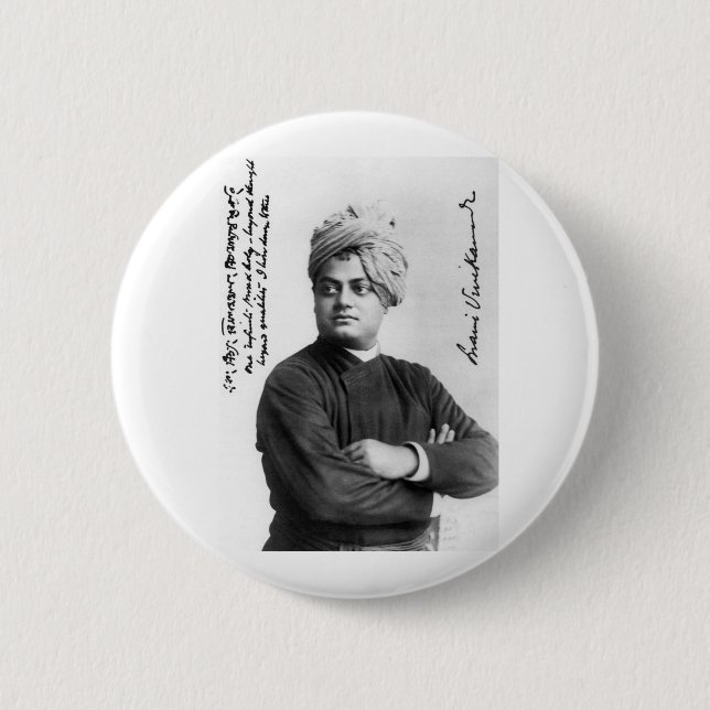 Swami Vivekananda Knopf-Foto Button (Vorderseite)