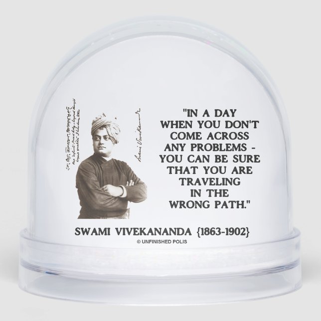 Swami Vivekananda reist auf einem falschen Weg Schneekugeln (Vorderseite)