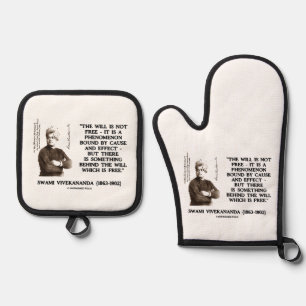 Swami Vivekananda Wille ist nicht frei Ursache Wir Ofenhandschuh & Topflappen-Set