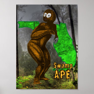 Swamp Ape Print Poster