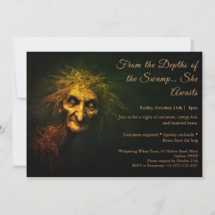 Swamp Hag Halloween KostümbildParty Einladung