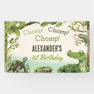 Swamp Reptile 1. Geburtstag Party Banner