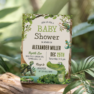 Swamp Reptile Baby Dusche Einladung