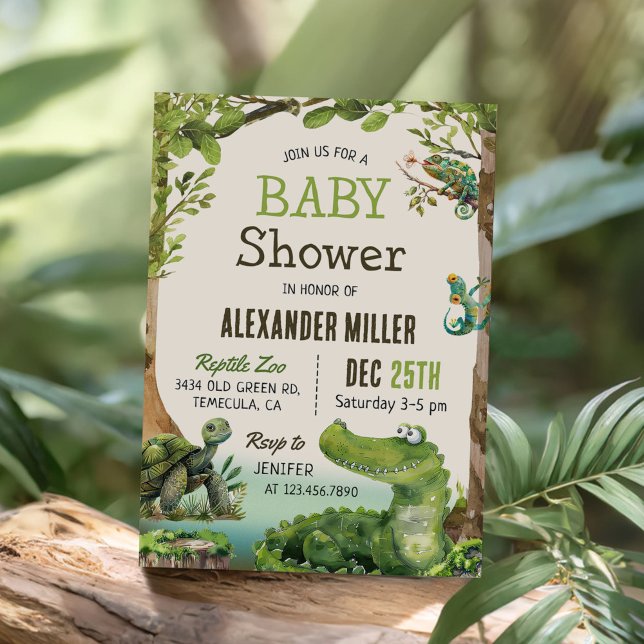 Swamp Reptile Baby Dusche Einladung (Von Creator hochgeladen)