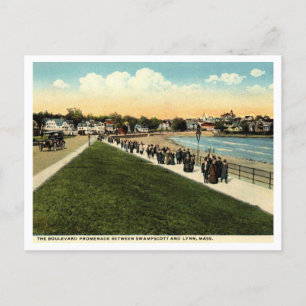 Swampscott, Lynn MA, Promenade c1920er Jahre Vinta Postkarte
