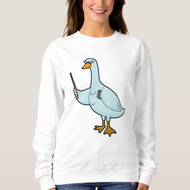 Swan als Lehrerin mit Buch & Pointer Sweatshirt (Vorderseite)