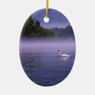 Swan am See Keramik Ornament
