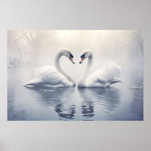 Swan Animal Bird Wildlife Wilderness Kunst, Dichtu Poster