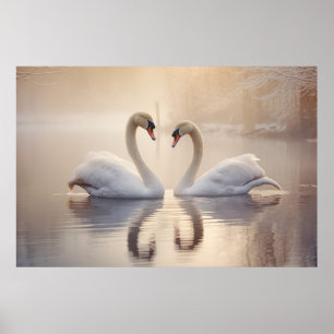 Swan Animal Bird Wildlife Wilderness Kunst, Dichtu Poster