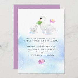 Swan Aquarell Kinder's Birthday Party laden Einladung