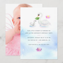 Swan Aquarell Kinder's Birthday Party laden