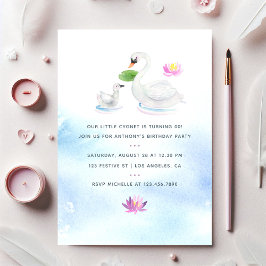 Swan Aquarell Kinder's Birthday Party laden Einladung