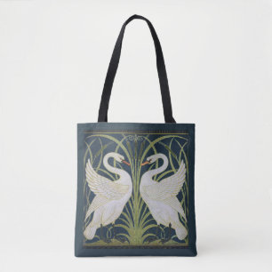 Swan Art Nouveau Two Swans