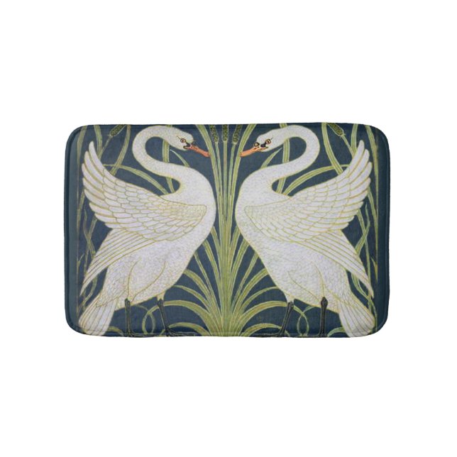 Swan Art Nouveau Two Swans Badematte (Vorderseite)